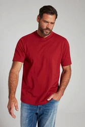 JP1880 T-Shirt Basic V-Ausschnitt Rot/Dunkelrot