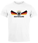 MoonWorks Print-Shirt Herren T-Shirt Deutschland Fuball EM-Shirt 2024 Fanshirt Creme/Grau