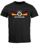 MoonWorks Print-Shirt Herren T-Shirt Deutschland Fuball EM-Shirt 2024 Fanshirt Grau/Creme/Schwarz