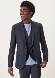 s.Oliver BLACK LABEL Sakko Slim Fit Hyperstretch Hellblau/Grau/Dunkelblau