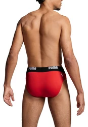 PUMA Badehose SWIM MEN LOGO SWIM BRIEF Rot/Lila/Orange