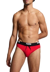 PUMA Badehose SWIM MEN LOGO SWIM BRIEF Rot/Lila/Orange