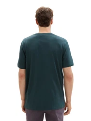 TOM TAILOR DENIM T-Shirt Dunkelgrün/Grün/Dunkelrot/Türkis