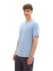 TOM TAILOR DENIM T-Shirt Grau/Blau/Hellblau/Lila