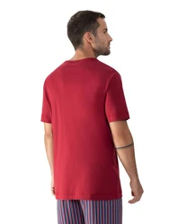 Mey V-Shirt SOLID NIGHT Dunkelrot/Rot