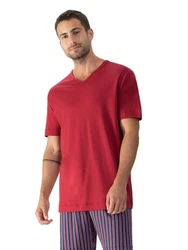Mey V-Shirt SOLID NIGHT Dunkelrot/Rot