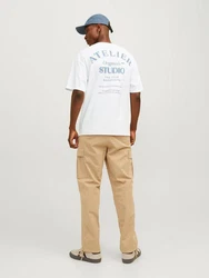 Jack & Jones JORBROOKLYN BACK TEE SS CREW NECK Weiß/Creme