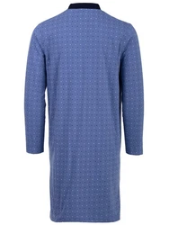 Henry Terre Nachthemd Langarm Stehkragen Blau/Dunkelblau/Lila/Grau