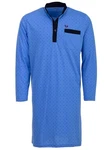 Henry Terre Nachthemd Langarm Stehkragen Blau/Hellblau Henry Terre Nachthemd Langarm Stehkragen Blau/Hellblau