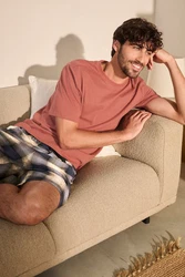 Next Pyjama Motion Flex (2 tlg) Rot/Orange/Braun