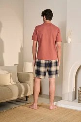 Next Pyjama Motion Flex (2 tlg) Rot/Orange/Braun