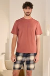 Next Pyjama Motion Flex (2 tlg) Rot/Orange/Braun
