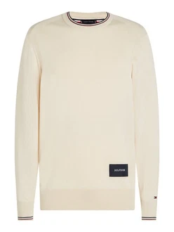 Tommy Hilfiger Rundhalspullover RWB COTTON CREW NECK navy / wei