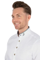 Orbis Trachtenhemd THOMEO weiß/blau/weiß/olivgrün
