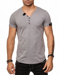Frchtl T-Shirt mit Knopfleiste Khaki/Grau/Braun/Hellgrau/Beige/Dunkelgrün