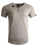 Frchtl T-Shirt mit Knopfleiste Khaki/Grau/Braun/Hellgrau/Beige/Dunkelgrün