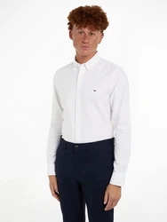 Tommy Hilfiger Langarmhemd OXFORD DOBBY SF SHIRT Hemden wei