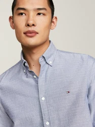 Tommy Hilfiger Langarmhemd OXFORD DOBBY SF SHIRT Hemden blau/schwarz/navy