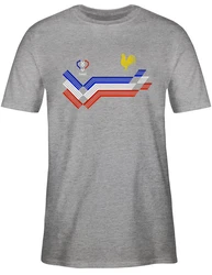 Shirtracer T-Shirt France Fanartikel EM Wappen 2024 Silber/Grau/Hellgrau