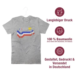 Shirtracer T-Shirt France Fanartikel EM Wappen 2024 Silber/Grau/Hellgrau