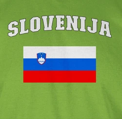Shirtracer T-Shirt Slovenija Schriftzug mit Flagge Slowenien Slovenia 2024 Fussball EM Fanartikel Grün