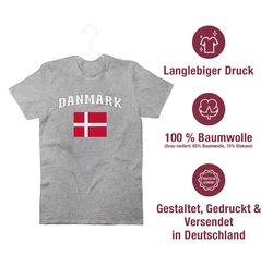 Shirtracer T-Shirt Danmark Schriftzug mit Flagge 2024 Fußball EM Fanartikel 2026