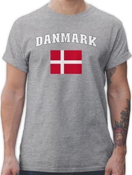 Shirtracer T-Shirt Danmark Schriftzug mit Flagge 2024 Fußball EM Fanartikel 2026