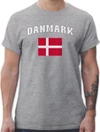 Shirtracer T-Shirt Danmark Schriftzug mit Flagge 2024 Fußball EM Fanartikel 2026