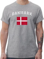Shirtracer T-Shirt Danmark Schriftzug mit Flagge 2024 Fußball EM Fanartikel 2026