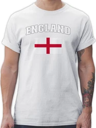 Shirtracer T-Shirt England Schriftzug mit Flagge United Kingdom UK Britannien Briti 2024 Fussball EM Fanartikel Rot