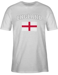 Shirtracer T-Shirt England Schriftzug mit Flagge United Kingdom UK Britannien Briti 2024 Fussball EM Fanartikel Rot