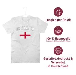 Shirtracer T-Shirt England Schriftzug mit Flagge United Kingdom UK Britannien Briti 2024 Fussball EM Fanartikel Rot
