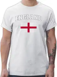 T-Shirt England Schriftzug mit Flagge, United Kingdom UK, Britannien, Briti 2026 Fussball WM Fanartikel