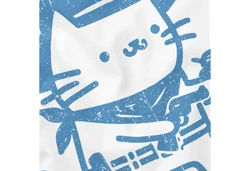 MoonWorks Herren T-Shirt Meowdy Partner Meme Cowboy Katze Weiß/Hellblau