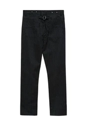 KingKerosin Stoffhose mit Cinch-Back Schwarz/Dunkelblau/Beige