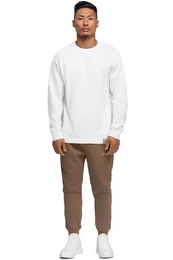 Longsleeve Oversize Langarm Shirt 23RS042 White L mit Stitching auf der Brust