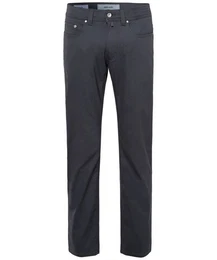 5-Pocket-Jeans Lyon Tapered Baumwoll-Flachgewebe mit feiner Struktur