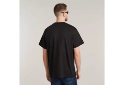 G-STAR T-Shirt CENTER CHEST LOGO Schwarz/Dunkelrot/Braun