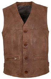 Lederweste Georgio - Herren Lederweste Lammnappa cognac