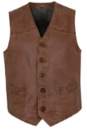 Lederweste Emilio - Herren Lederweste Lammnappa cognac