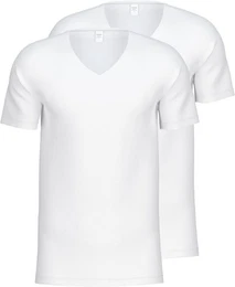 Kurzarmshirt Natural Benefit (2er Pack) mit V-Ausschnitt und perfekter Passform