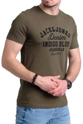 Jack & Jones Print-Shirt (5er-Pack) T-Shirts mit Aufdruck Khaki/Dunkelgrün