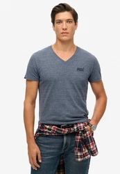 Superdry T-Shirt (1-tlg) Grau/Dunkelblau/Blau
