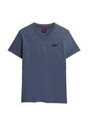 Superdry T-Shirt (1-tlg) Grau/Dunkelblau/Blau