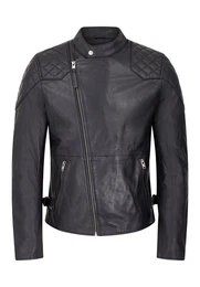 Lederjacke Badger Biker Racer, Superweiches Leder,asymmetrisch