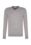 seidensticker Strickpullover V-Neck Grau/Hellgrau