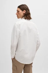 BOSS ORANGE Langarmhemd Relegant mit BOSS Stickerei Grau/Weiß/Creme