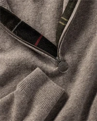 Barbour Strickpullover Troyer Holden Grau/Braun/Beige/Khaki