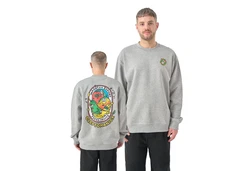Cleptomanicx Sweatshirt Boxy Crewneck Fresh Fruits grau