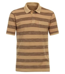 Redmond Poloshirt gestreift Braun/Beige